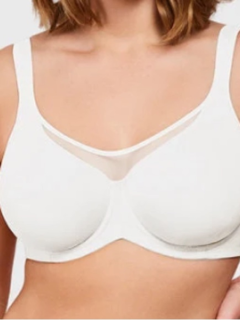 Hilaine Cool Comfort Minimizer Bra Seamless, White, Size 34C